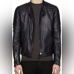 Diesel Black Gold Biker Leather Jacket, Euro Size 48 (US Size 38 Or M), Used